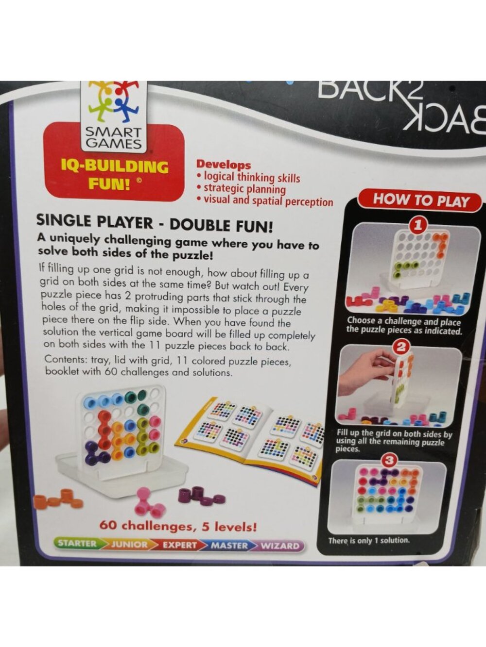 Back-2-Back SmartGames Ages 7+ Award Winning Game 60 Challenges SmartToys #GS-7 - Picture 3 of 9